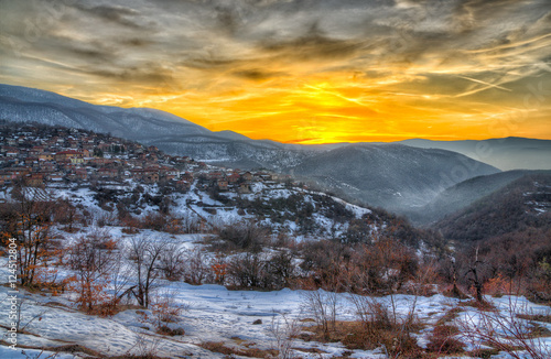 Sunset in Rodophe mountain
