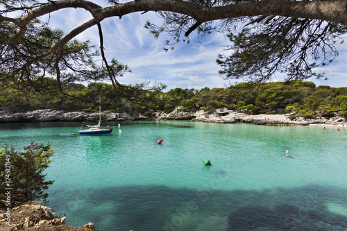 Amazing view of Turqueta cove (Cala en Turqueta) Menorca island, Spain photo