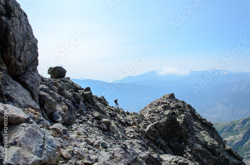 Obraz na płótnie Hiking on Monte Cinto, Corsica. w salonie