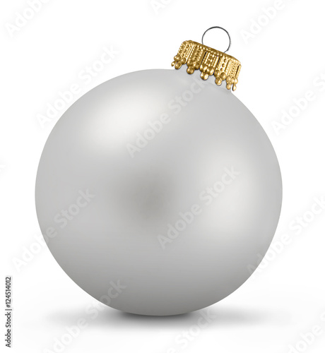 White Christmas ball over white background