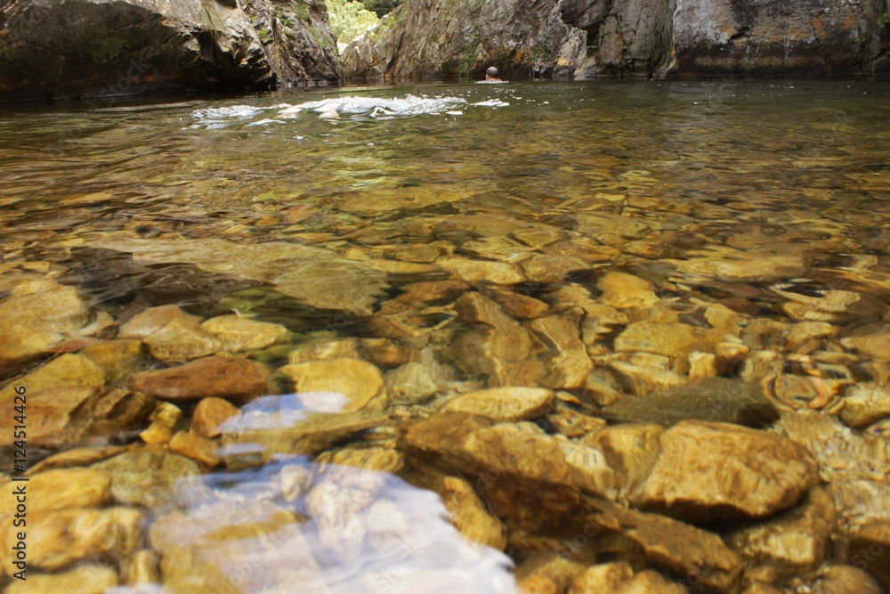 swimming in a natural pool swimming in a natural pool