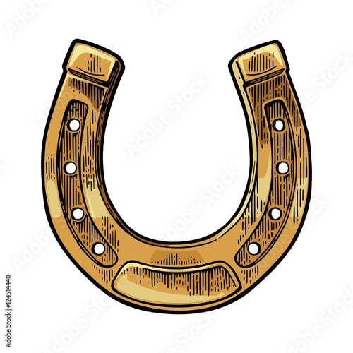 Horseshoe. Vintage vector engraving illustration
