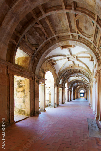 Long portico in the Convent of Christ  Convento de Cristo  in Tomar  Portugal