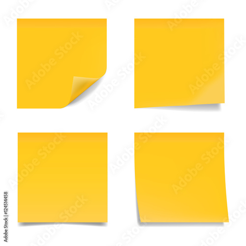 Blank realistic note papers vector mockup