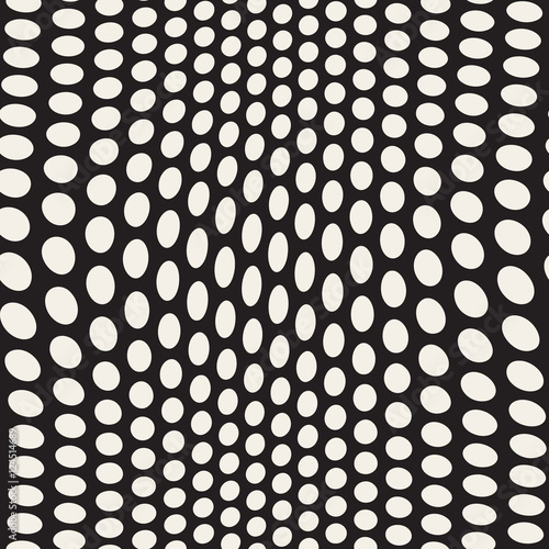 Vector Seamless Irregular Polka Dots Distorted Pattern