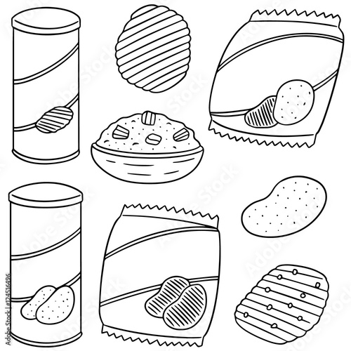 vector set of potato products