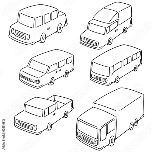 vector set of cars