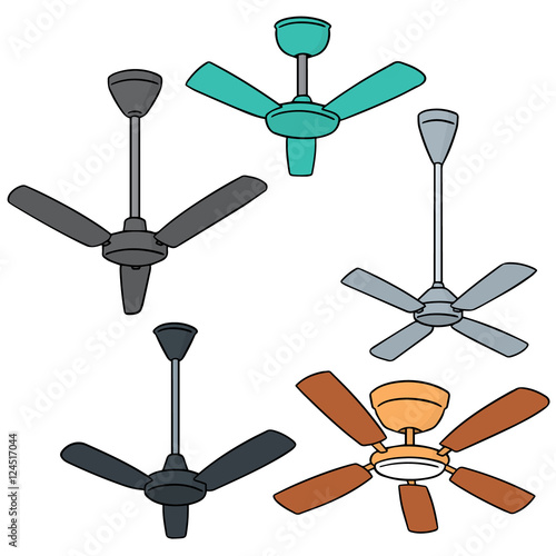 vector set of ceiling fan