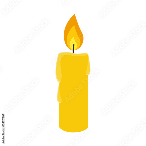 Flat icon candle. Vector illustration.