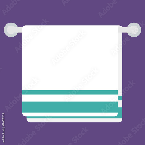 Flat icon towel. Bathroom symbol. Vector illustration.
