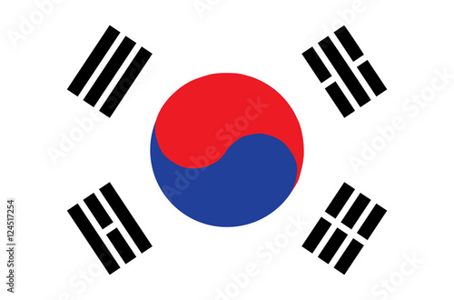 Flag of South Korea. Accurate dimensions, element proportions an