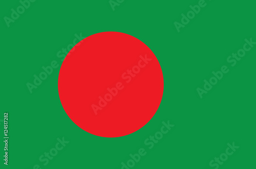 Sovereign state flag of country of Bangladesh in official colors