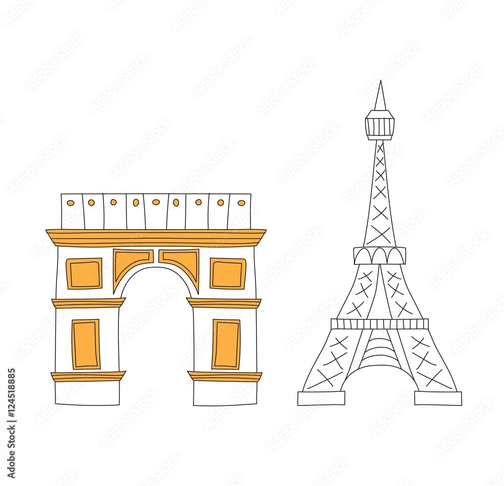 Eiffel tower vector illustration.