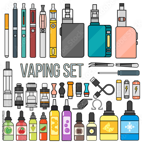 Vaping set vector.