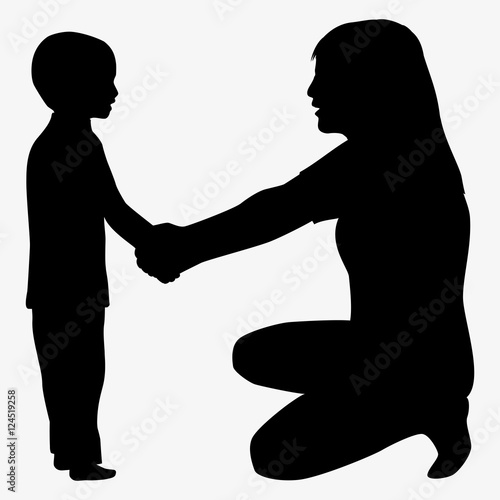 mother and child silhouette