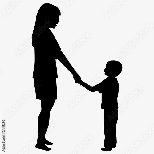 mother and child silhouette
