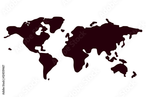 A political map of the World. Vector illustration on white background.