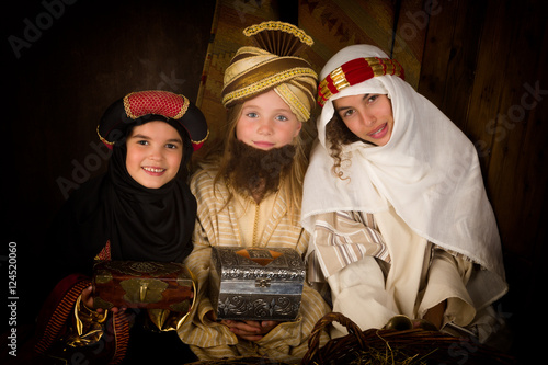 Bild auf Leinwand Christmas live reenactment