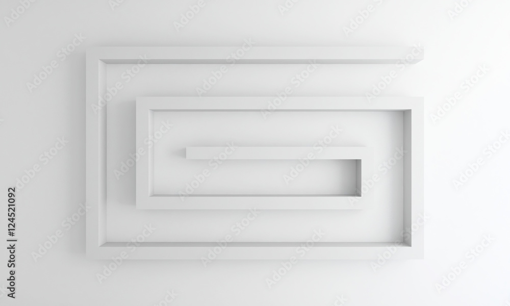 interior white wall with white shelves 3d interior white wall with white shelves 3d