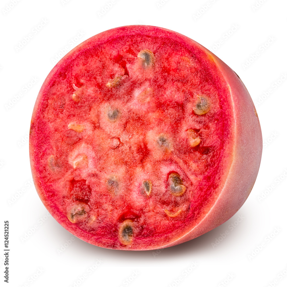 Fototapeta premium Sliced red opuntia isolated on white background