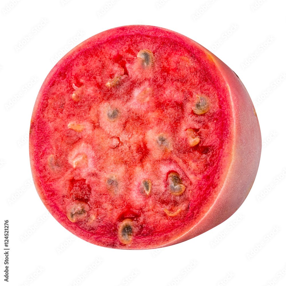 Fototapeta premium Sliced red opuntia isolated on white background