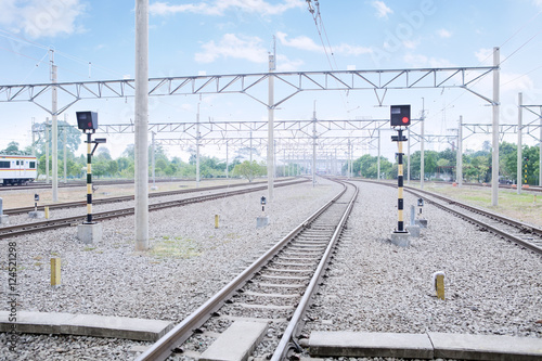 Pattern on railroad for electric trains