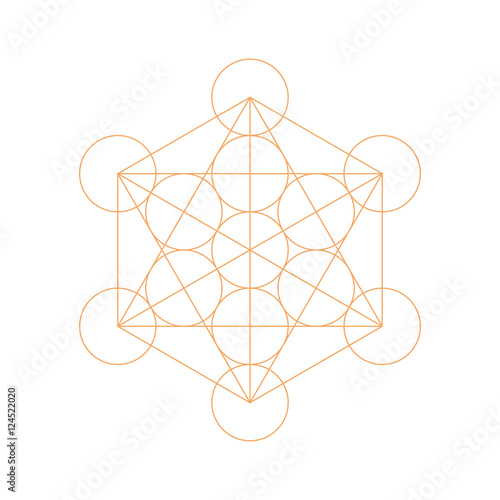 Metatrons Cube - Flower of Life. Vector