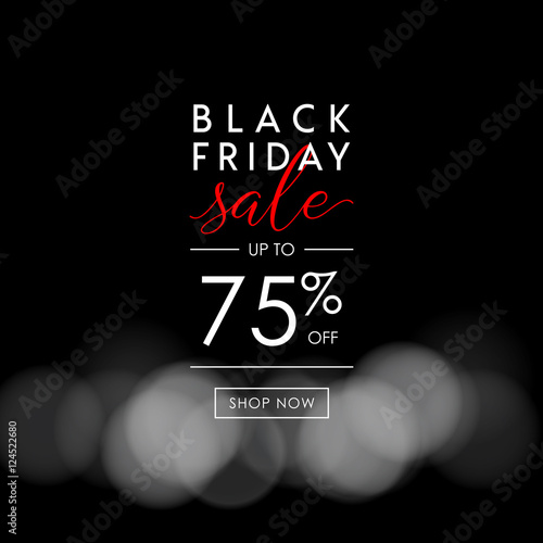 Black Friday Sale illustration for social media banner, ad, newsletter, poster, flyer, website. Typographic vector design.
