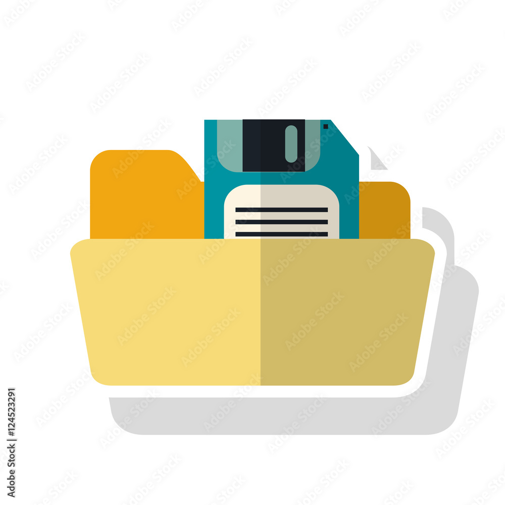 Diskette and file icon. Disk technology media data and information theme. Isolated design. Vector illustration Diskette and file icon. Disk technology media data and information theme. Isolated design. Vector illustration