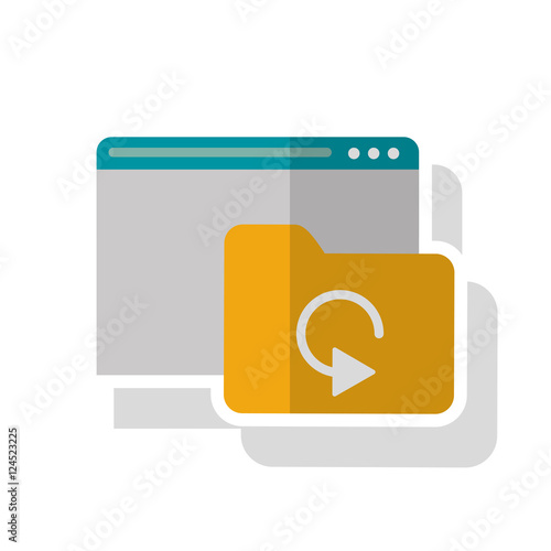 File and website icon. Data base center and web hosting theme. Isolated design. Vector illustration