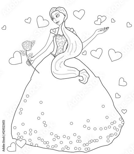 Princess coloring book page