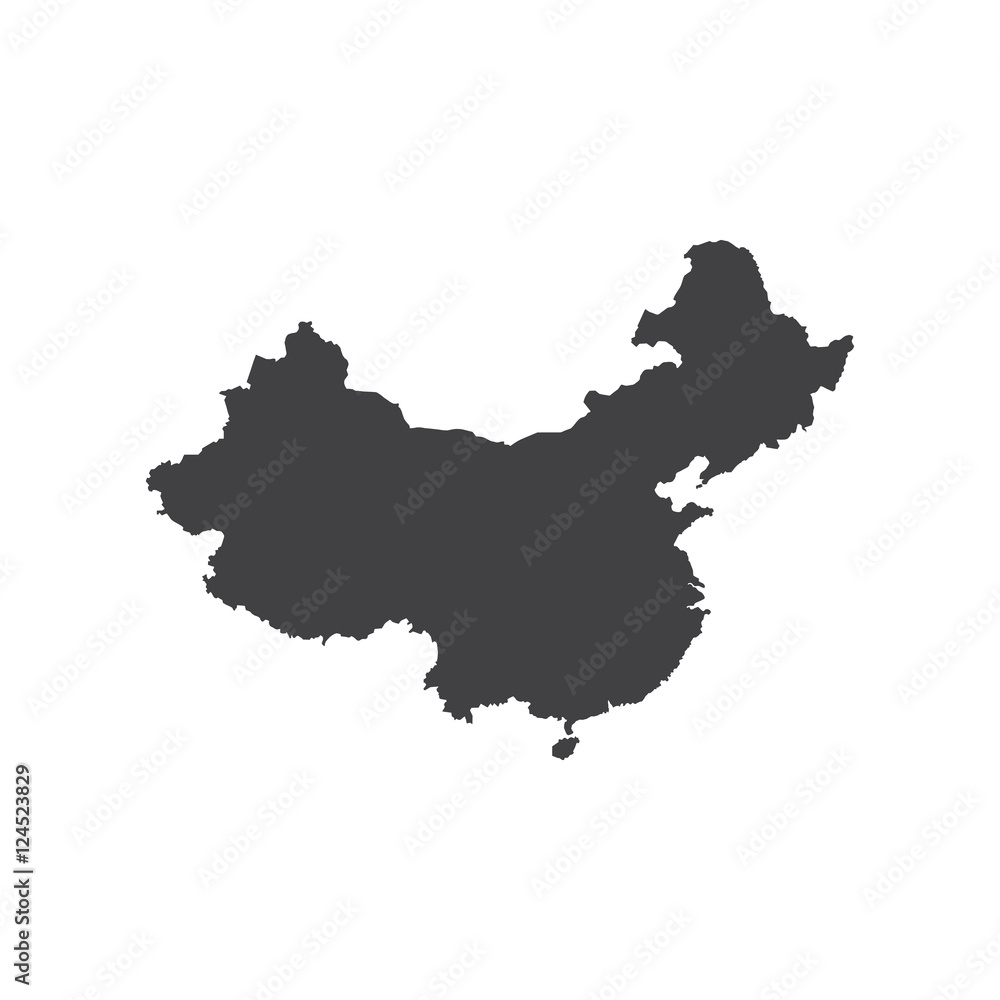 Republic of China map silhouette