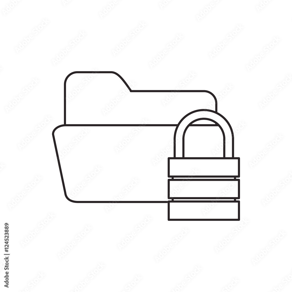 File and padlock icon. Data base center and web hosting theme. Isolated design. Vector illustration File and padlock icon. Data base center and web hosting theme. Isolated design. Vector illustration