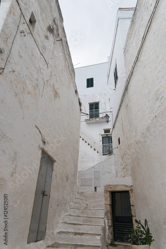 Facade of a building located in Ostuni, also known as "the white city", in the south of Italy. 
