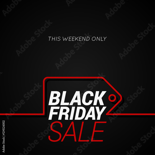 Black Friday sale tag concept line background