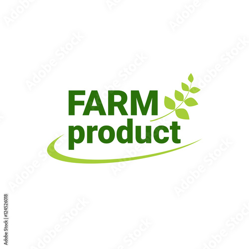Eco Friendly Organic Natural Product Web Icon Green Logo Flat Vector Illustration