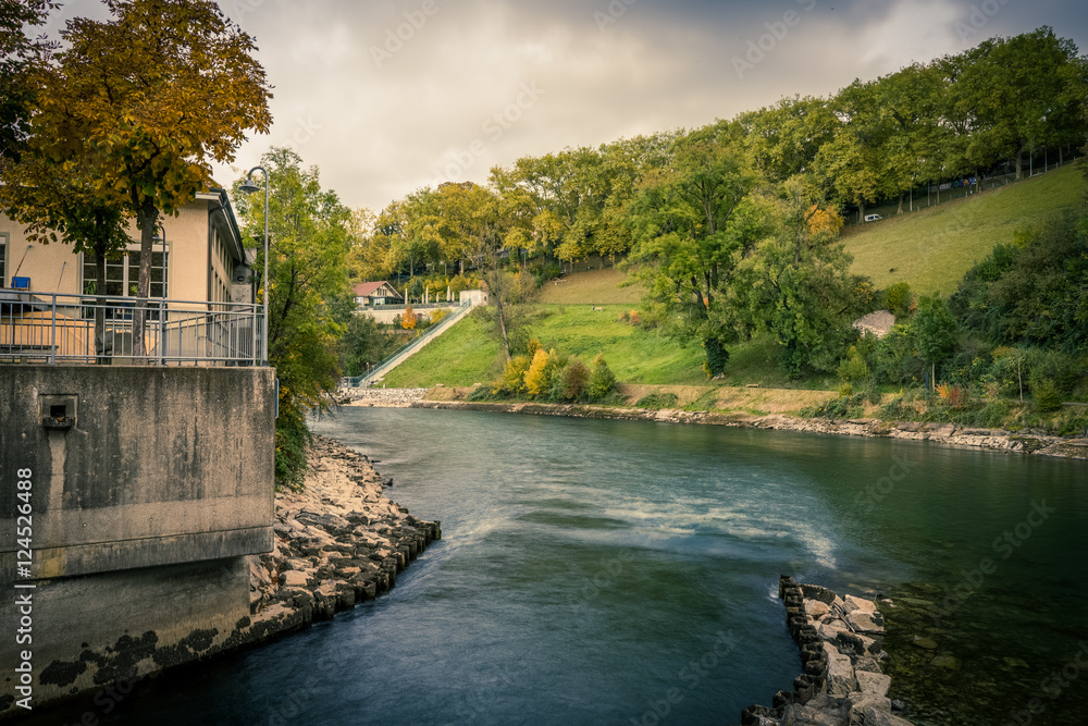Water floating into the river called Aare in Bern (Switzerland) Water floating into the river called Aare in Bern (Switzerland)