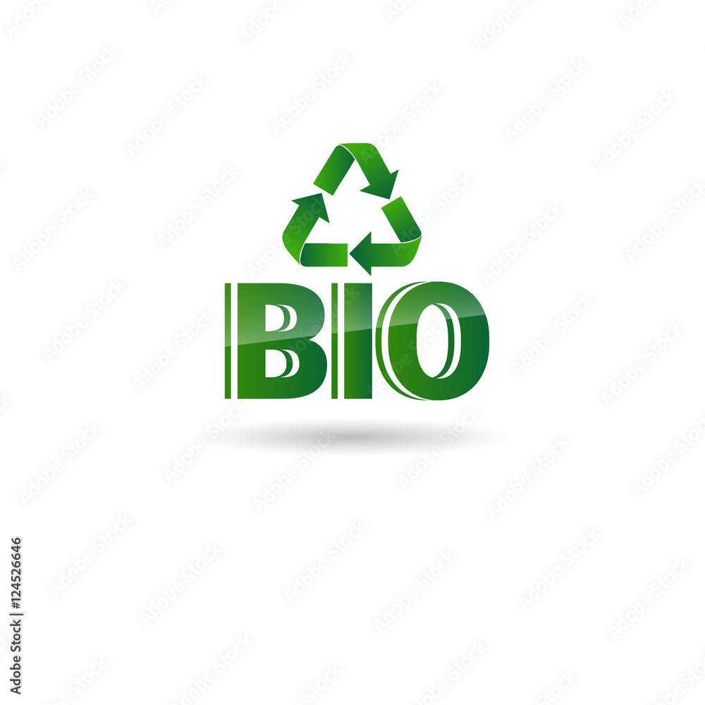 Eco Friendly Organic Natural Product Web Icon Green Logo Flat Vector Illustration