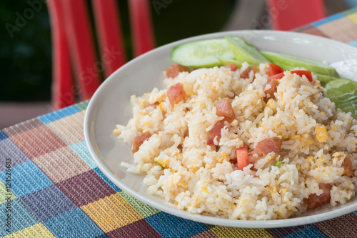 Fried rice with chinese sausage