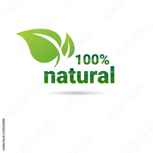 Eco Friendly Organic Natural Product Web Icon Green Logo Flat Vector Illustration