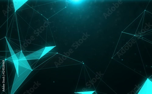 Abstract technology background from connected lines, dots and triangles