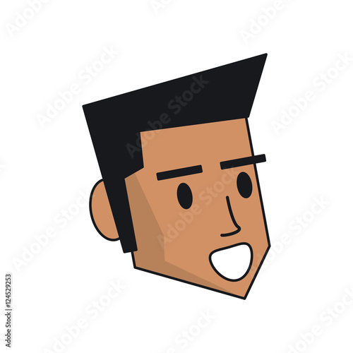 Man cartoon head icon. Male avatar and person theme. Isolated design. Vector illustration