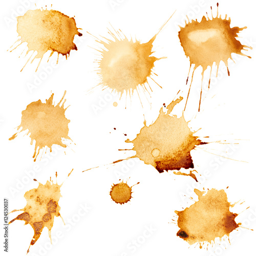 Set of coffee stains