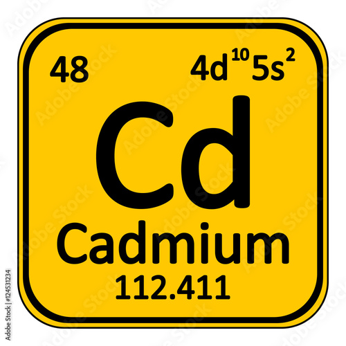 Periodic table element cadmium icon.