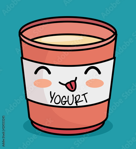 kawaii yogurt cute icon design vector illustration eps 10