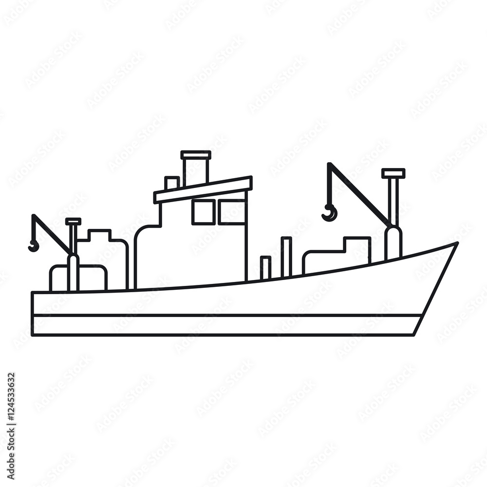 fishing boat icon. sea transportation nautical and marine theme. Isolated design. Vector illustration