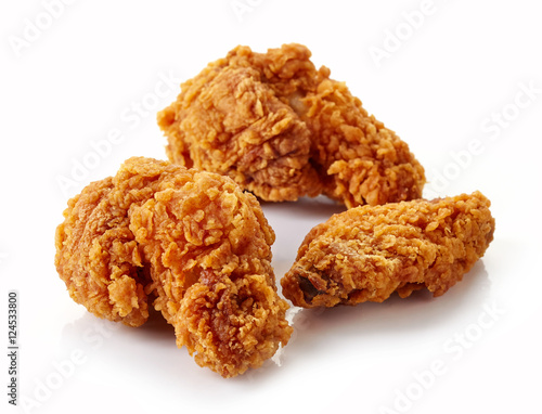Breaded chicken wings isolated on white