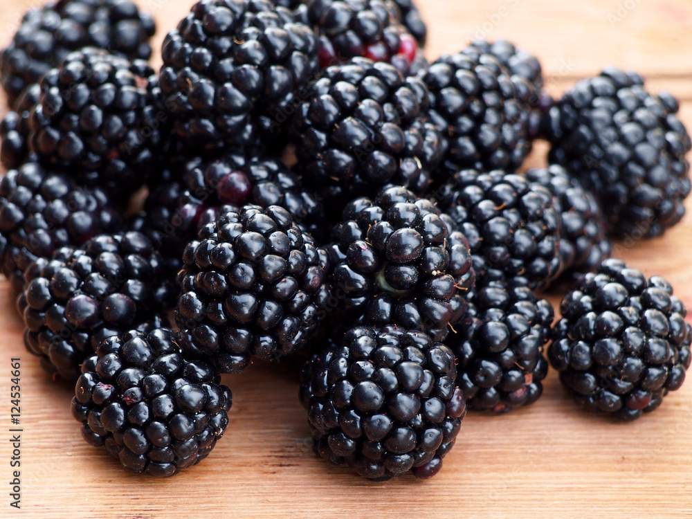 Blackberries on wooden background Blackberries on wooden background