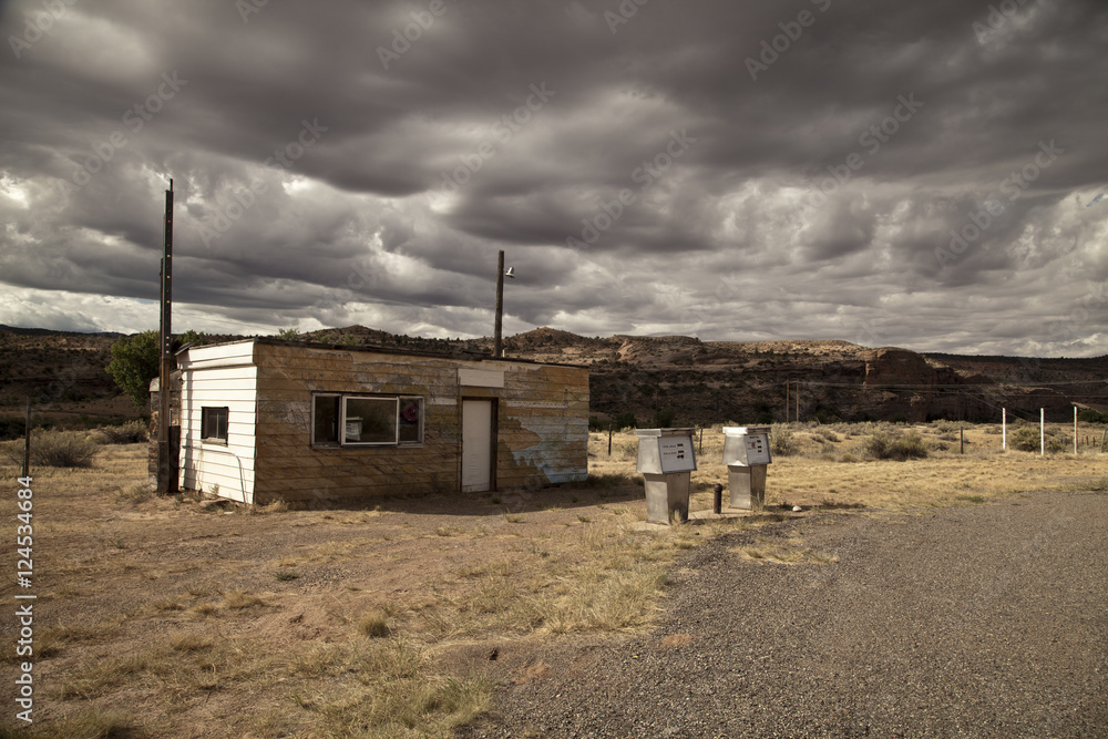 Abandoned gas station on highway 128 in Utah Abandoned gas station on highway 128 in Utah