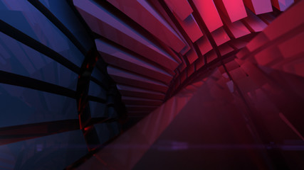 Abstract reflective shiny plastic shape 3d rendering